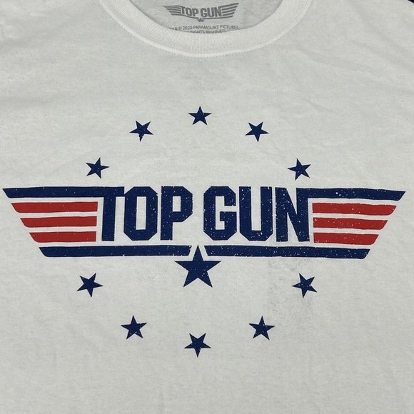 Top Gun Shirt Adult M (38/40) White Paramount Licensed Graphic Crew Neck - Picture 2 of 9
